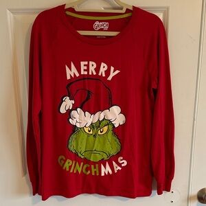 Dr. Seuss The Grinch Red Merry Grinchmas Long Sleeve Shirt Size S (4-6)